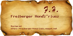Freiberger Honóriusz névjegykártya